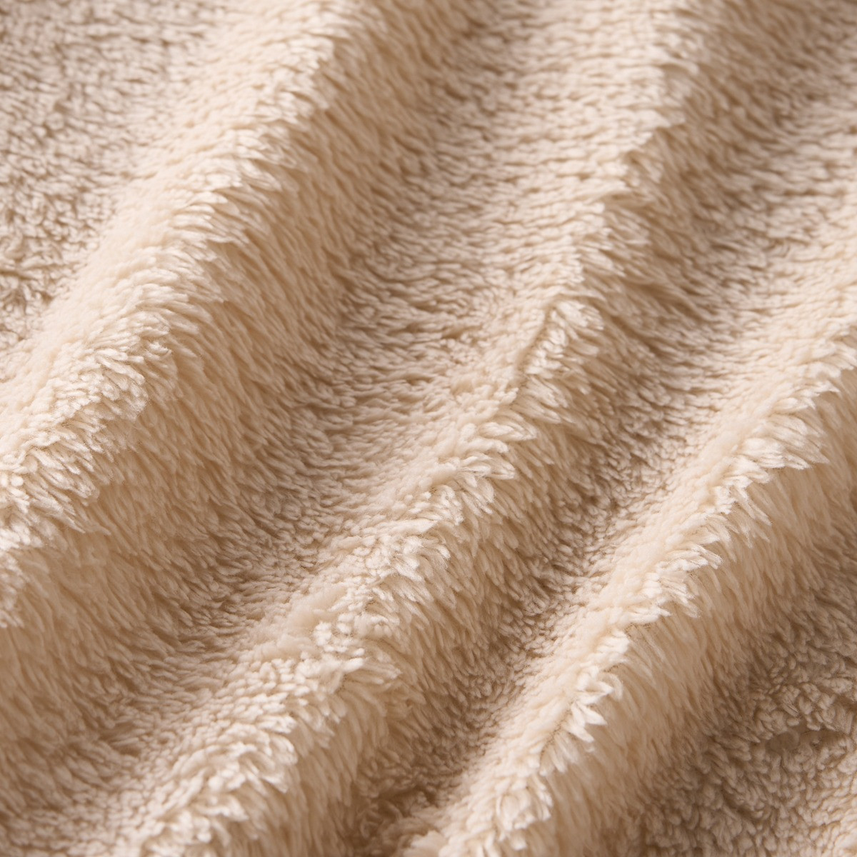 OHS Teddy Fleece Fitted Sheet, Stone - Super King>