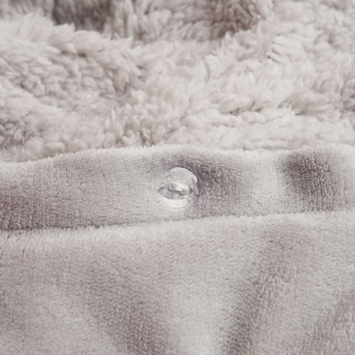 Brentfords Teddy Fleece Sherpa Reverse Duvet Cover Set - Grey>