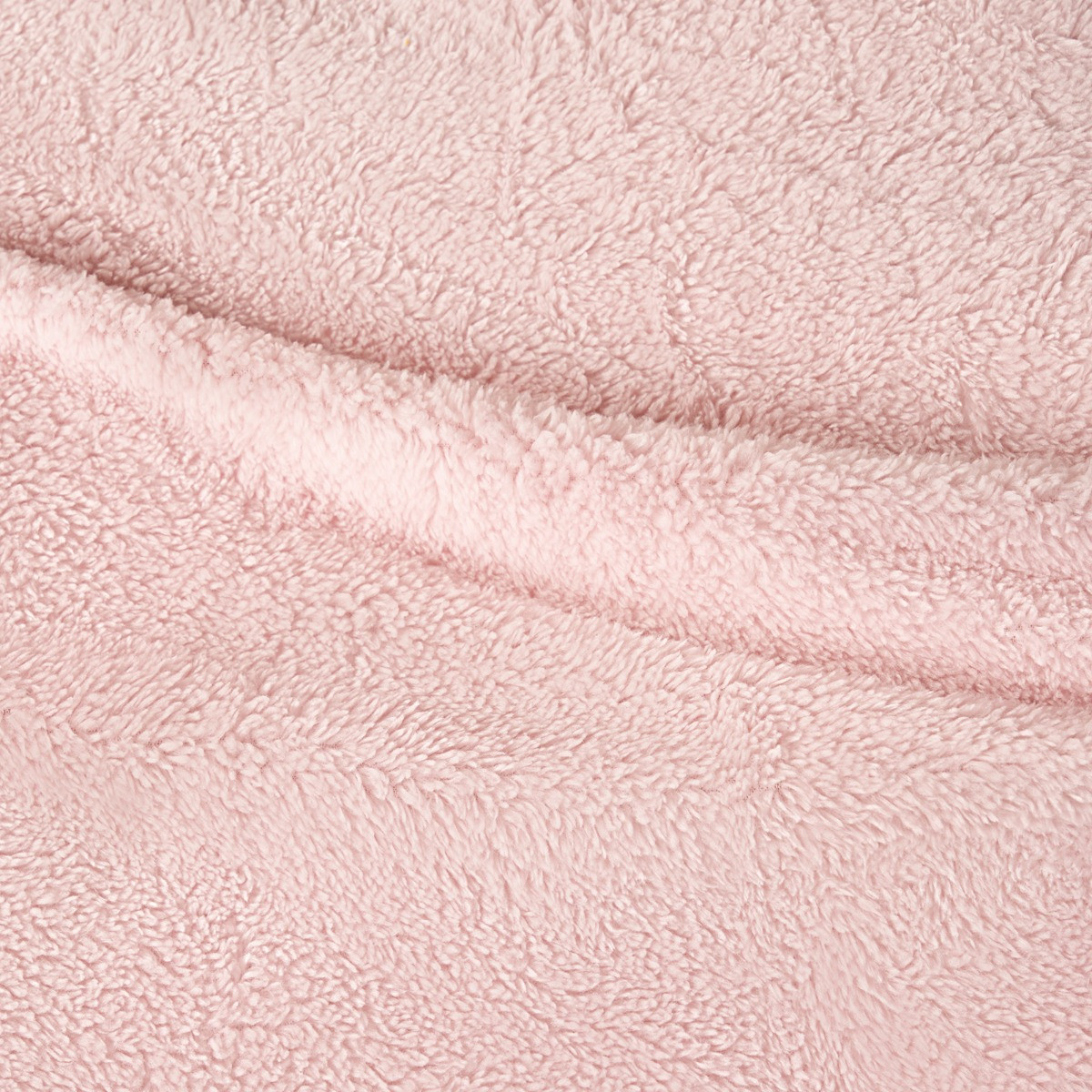 OHS Teddy Fleece Duvet Cover Set, Blush Pink - Super King>