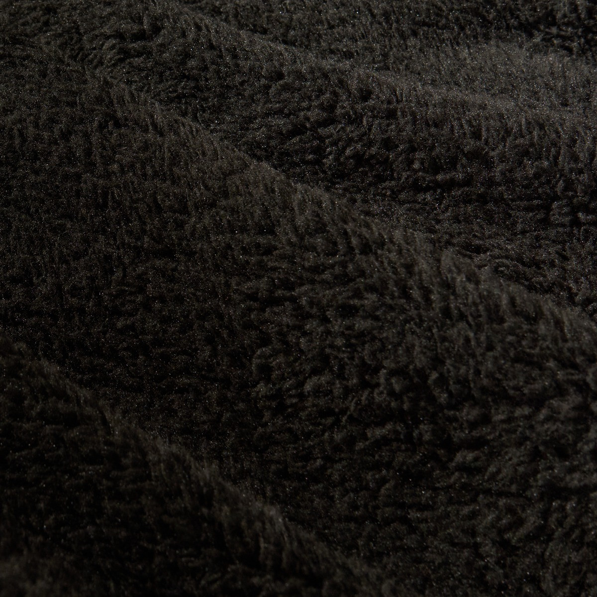 OHS Teddy Fleece Duvet Cover Set, Black - Super King>