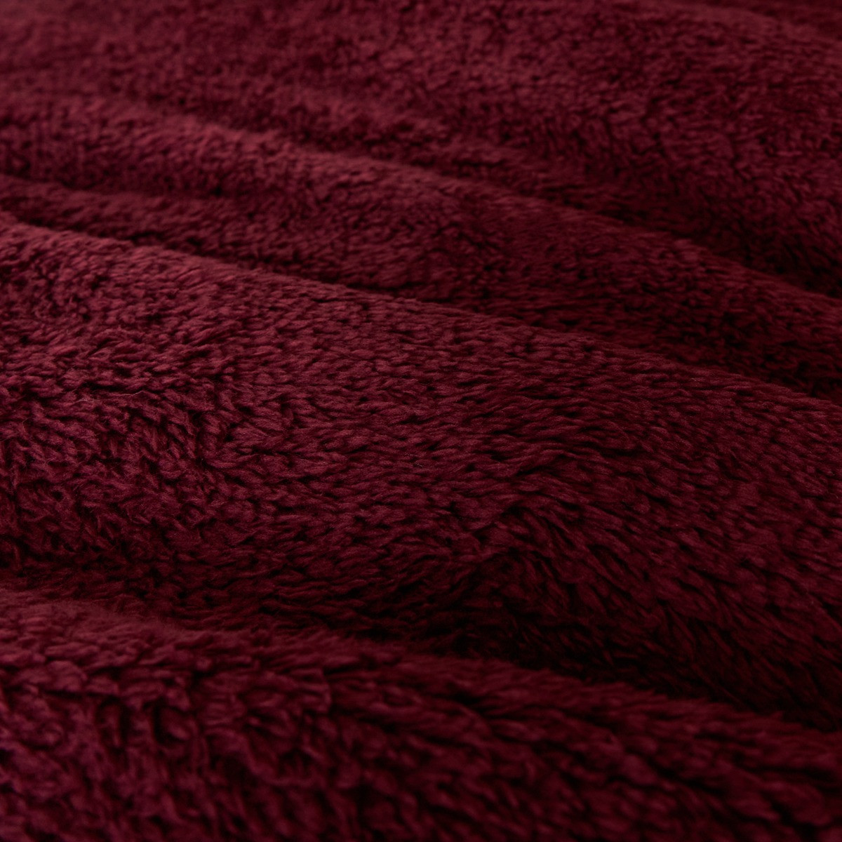 OHS Teddy Fleece Duvet Cover Set - Burgundy>