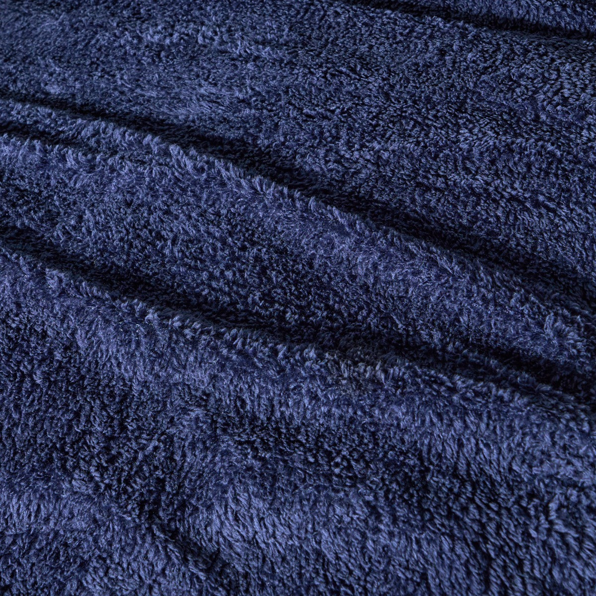 OHS Teddy Fleece Duvet Cover Set, Navy - Single>