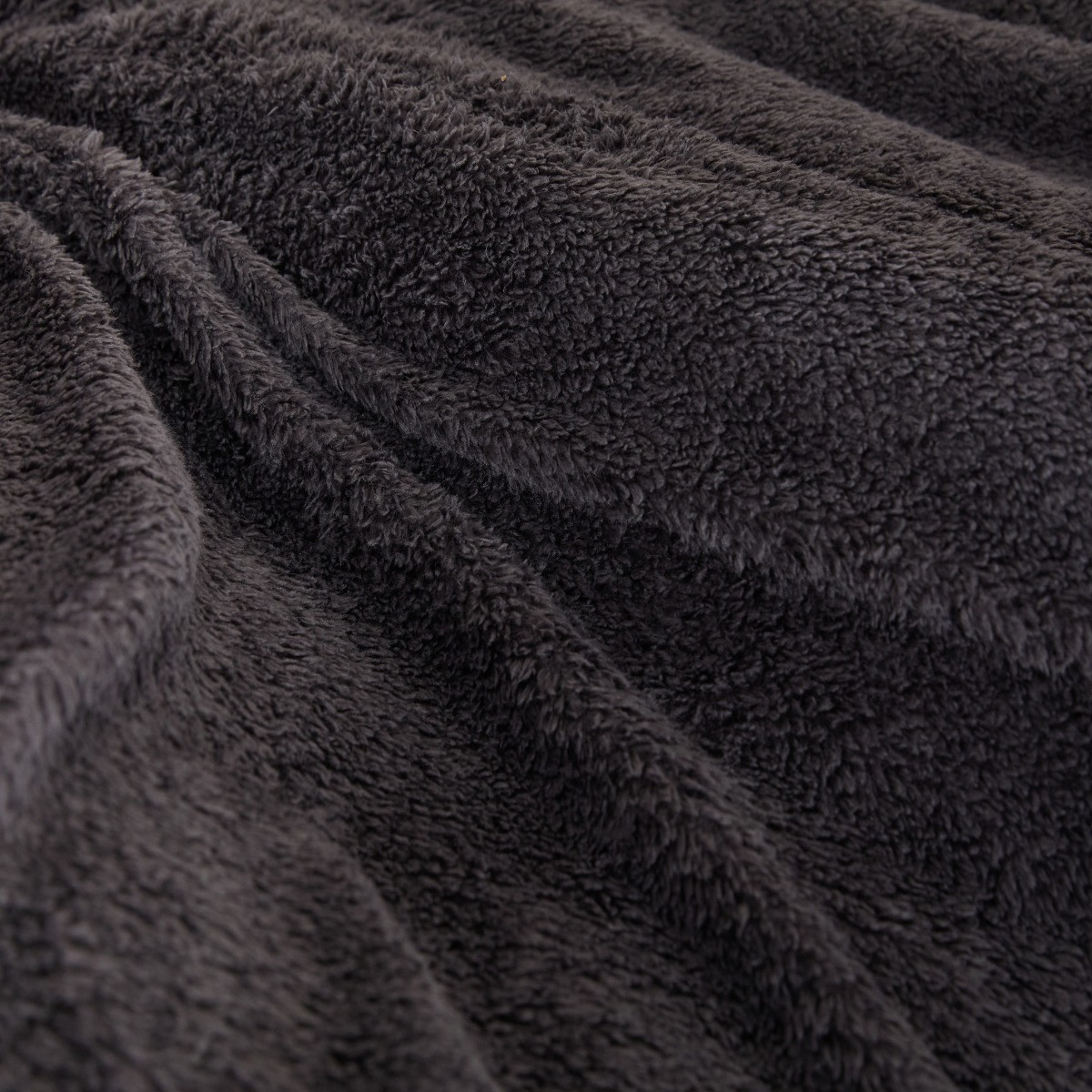 OHS Teddy Fleece Reversible Duvet Cover Set, Charcoal Grey - King>