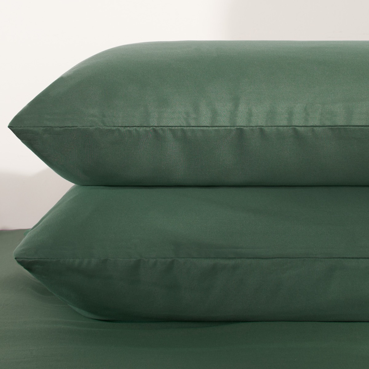 OHS Plain Duvet Cover Set, Forest Green - Single>