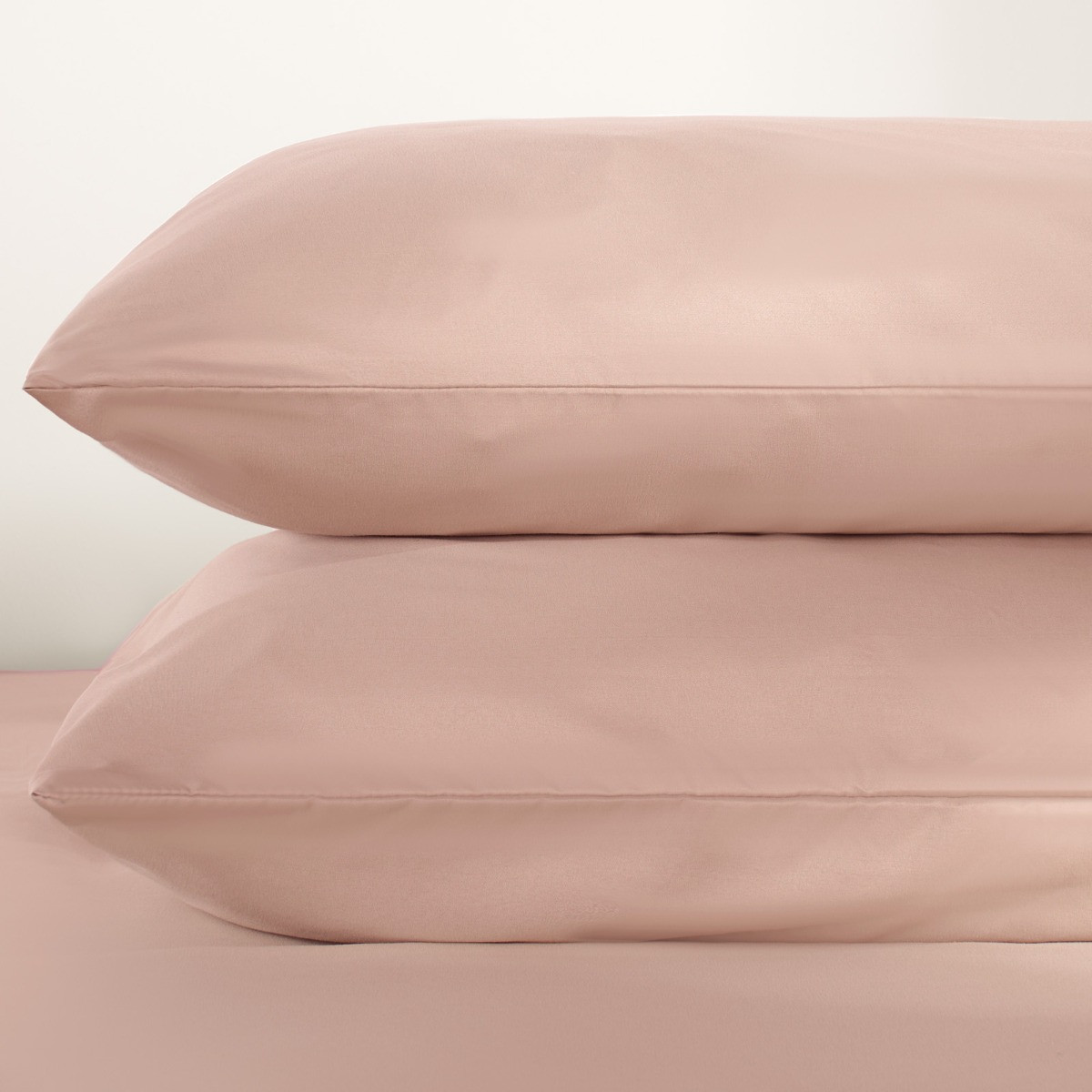 Brentfords 2 Pack Plain Dyed Housewife Pillowcases - Blush>