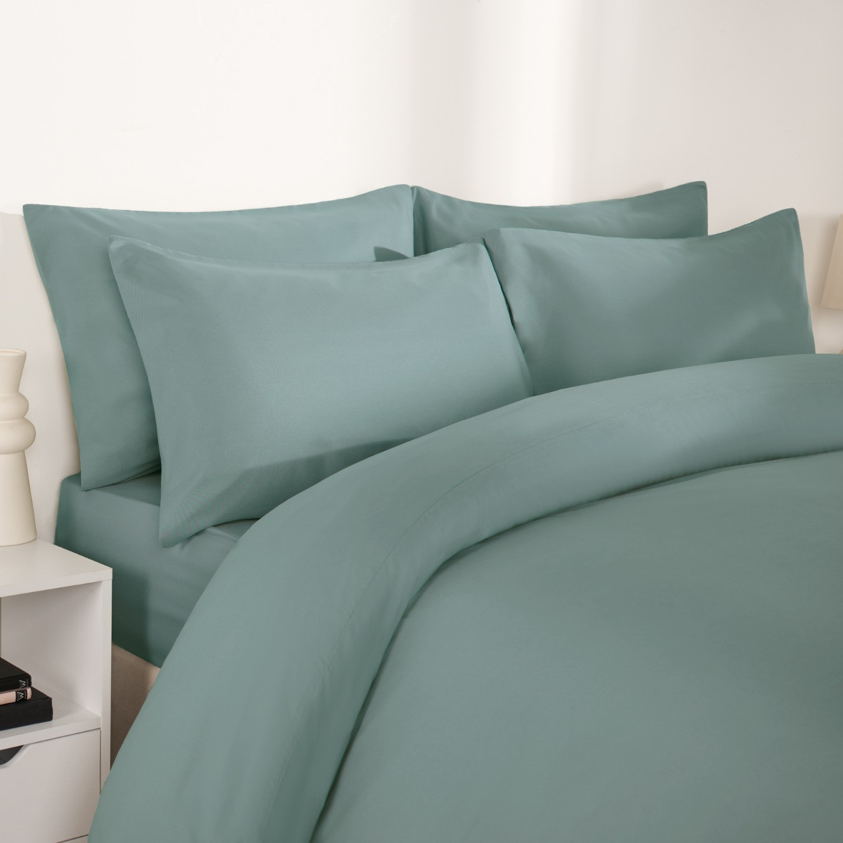 OHS 2 Pack Plain Dyed Housewife Pillowcases - Duck Egg>