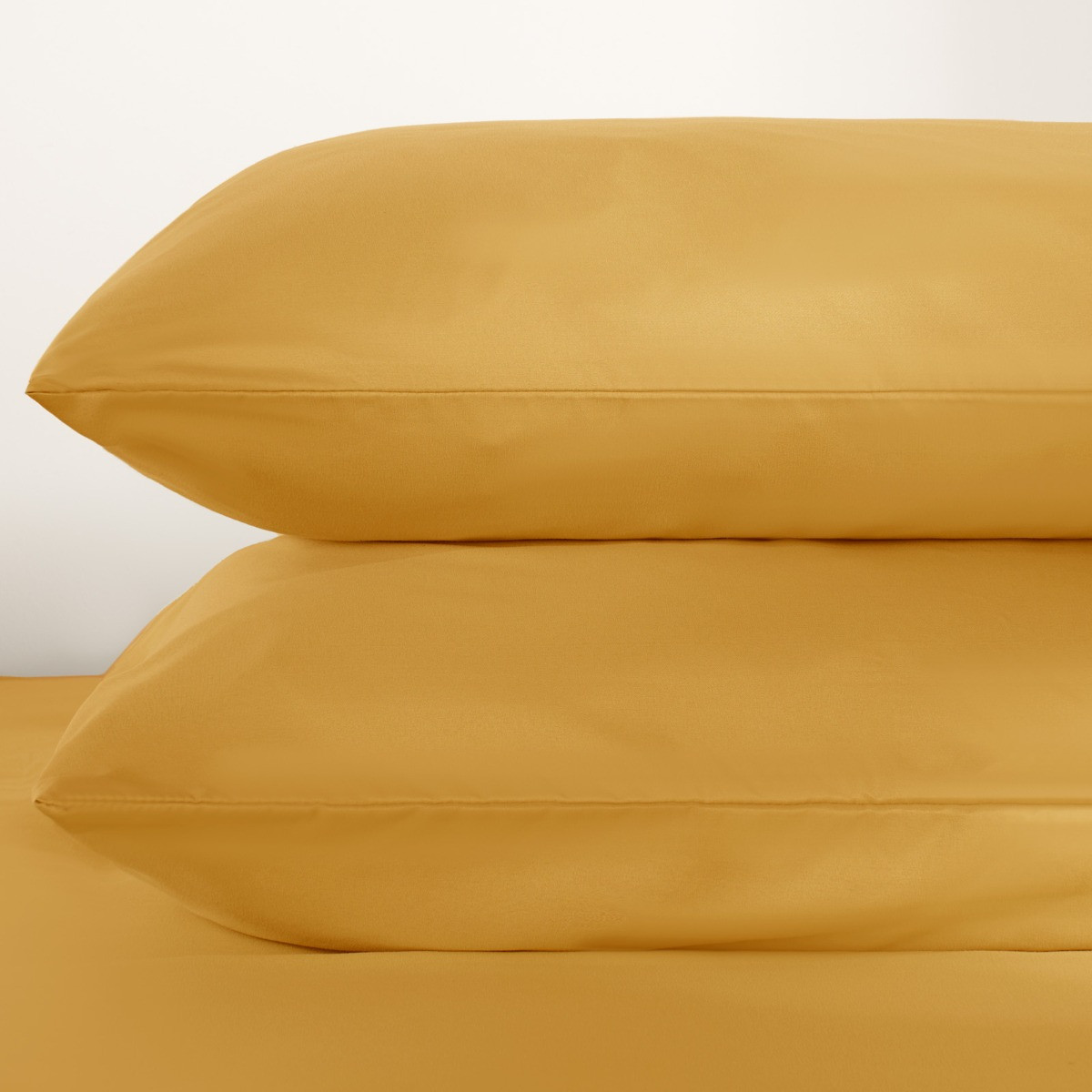 Brentfords 2 Pack Plain Dyed Housewife Pillowcases - Ochre>