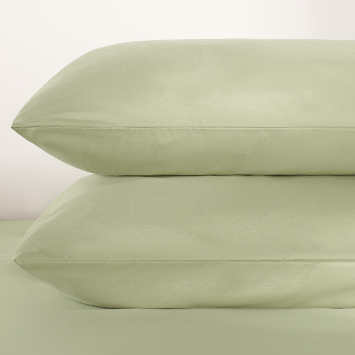 Brentfords 2 Pack Plain Dyed Housewife Pillowcases - Olive>