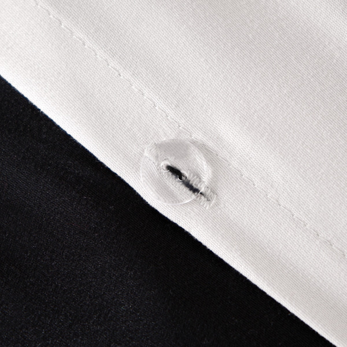 OHS Reversible Duvet Cover Set, White Black - Single>