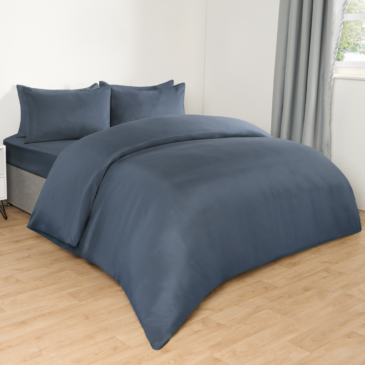 OHS Plain Duvet Cover, Denim Blue - Superking>