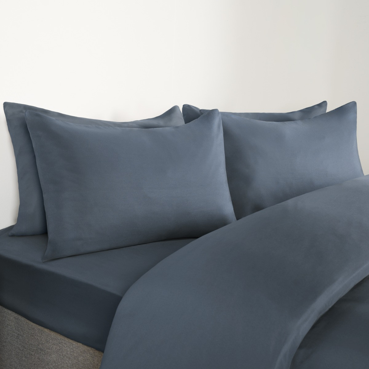 OHS Plain Duvet Cover, Denim Blue - Single>