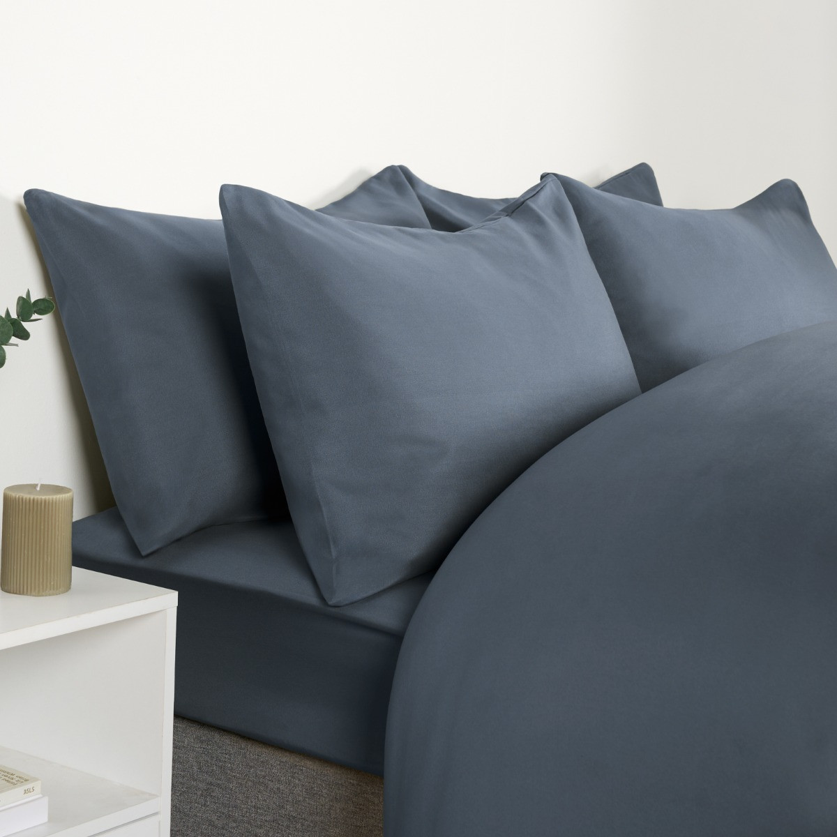 OHS Plain Duvet Cover, Denim Blue - Single>