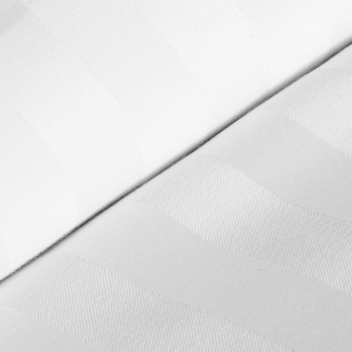 OHS Satin Stripe Duvet Set, White - Single>