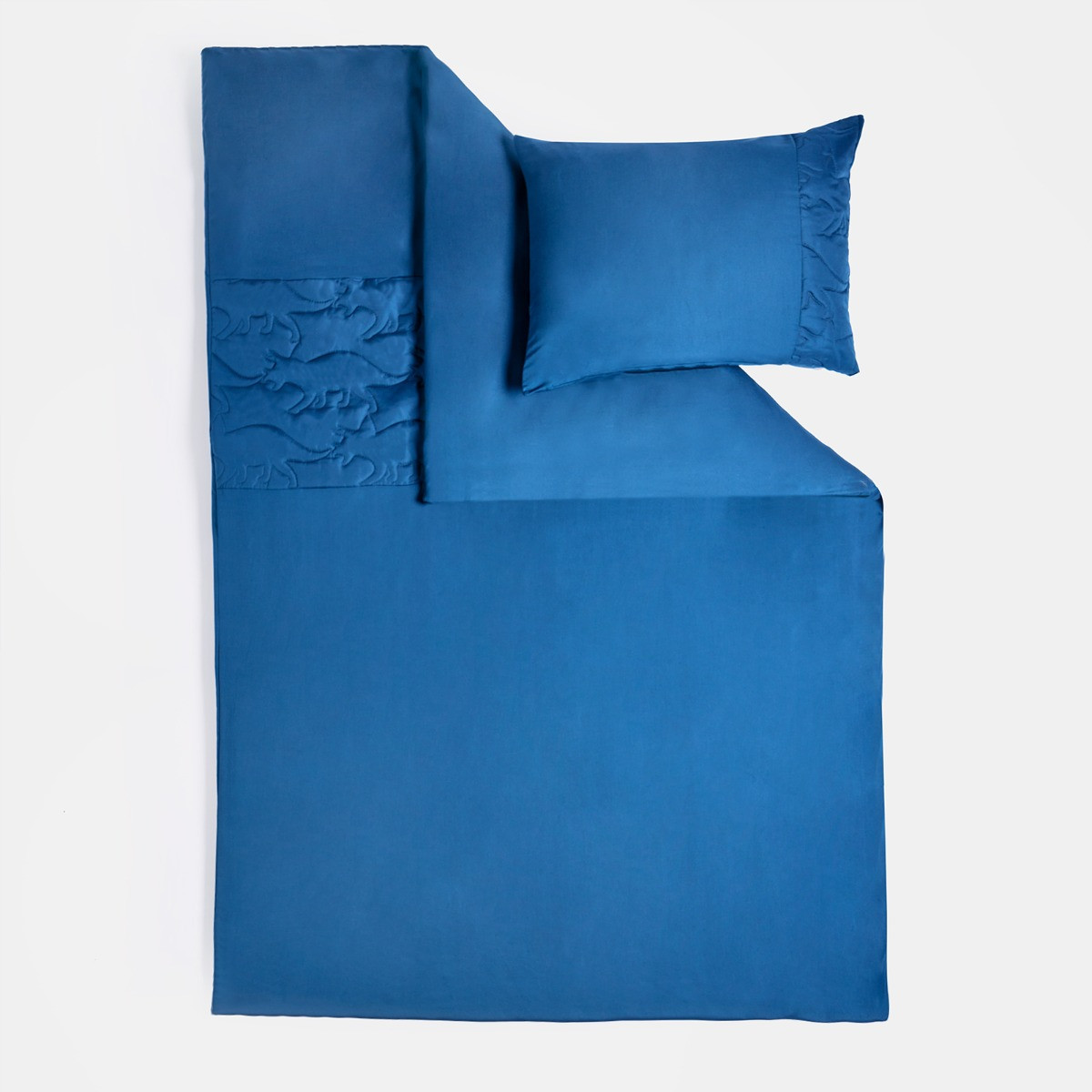 OHS Kids Pinsonic Dino Panel Duvet Set, Navy - Single>