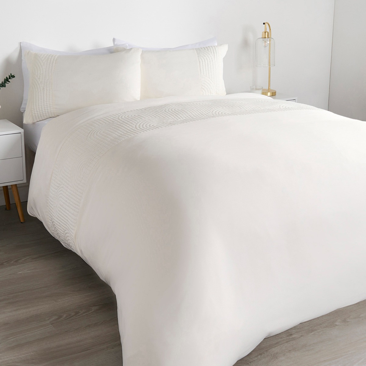 OHS Pinsonic Arches Panel Duvet Set - Cream>