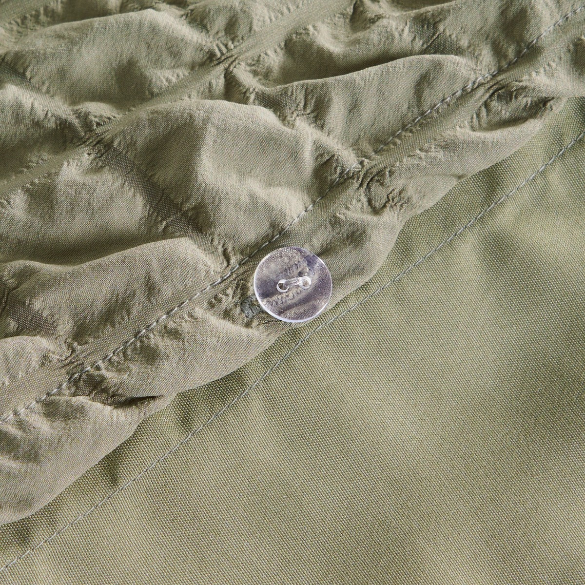 OHS Geometric Seersucker Duvet Set, Sage - King>