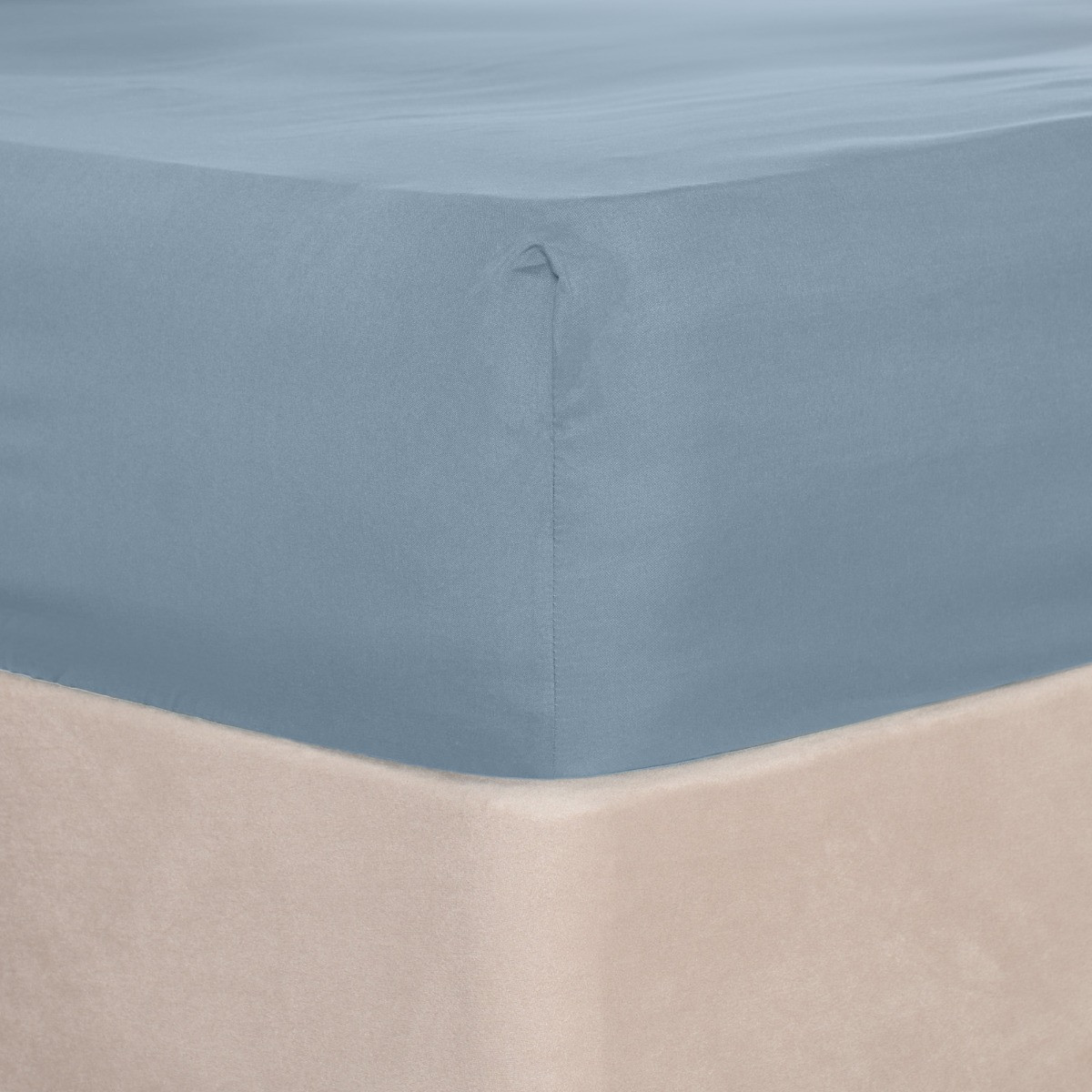 OHS Plain Fitted Bed Sheet, Blue - King>
