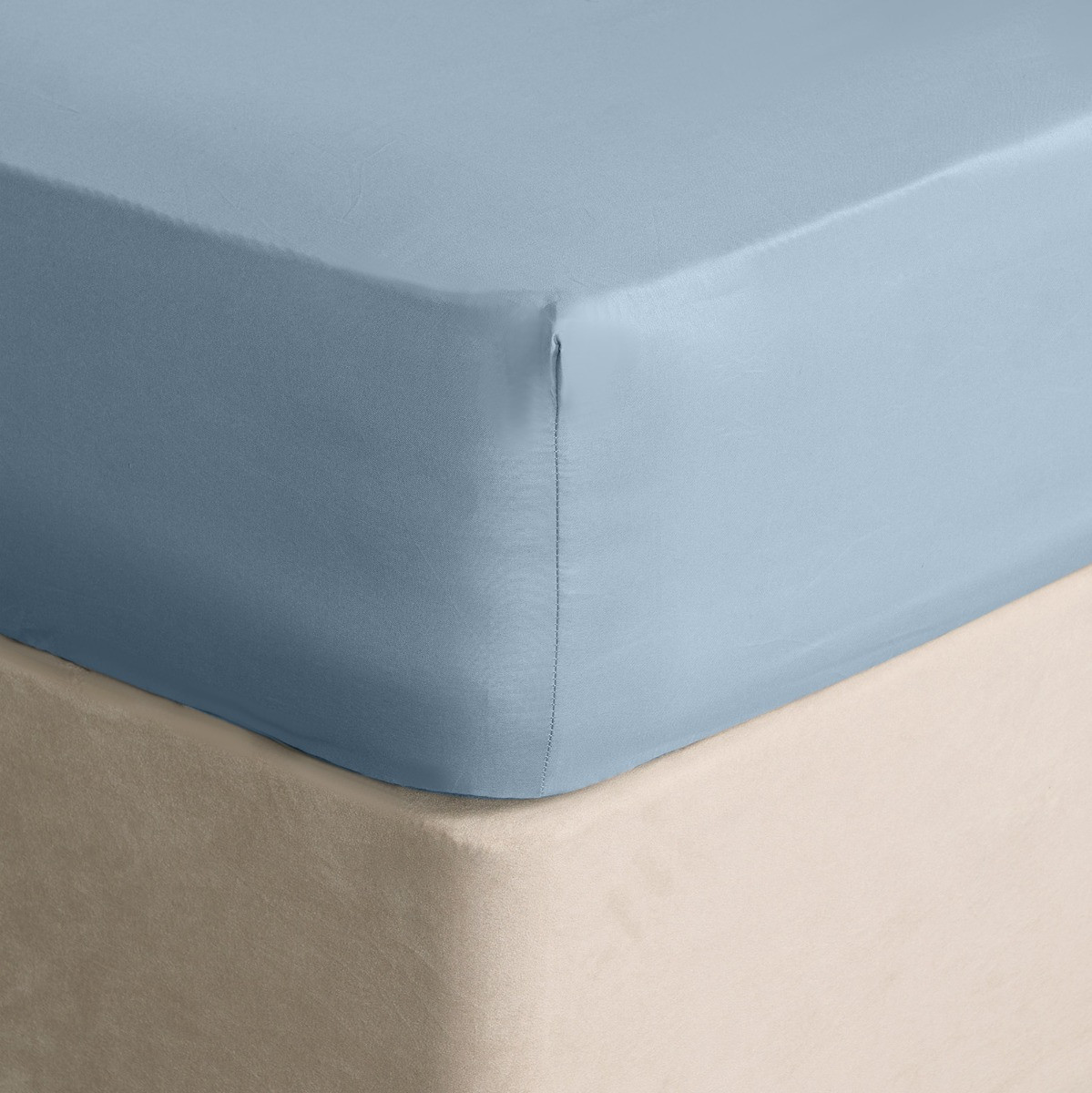 OHS Plain Fitted Bed Sheet, Blue - Superking>