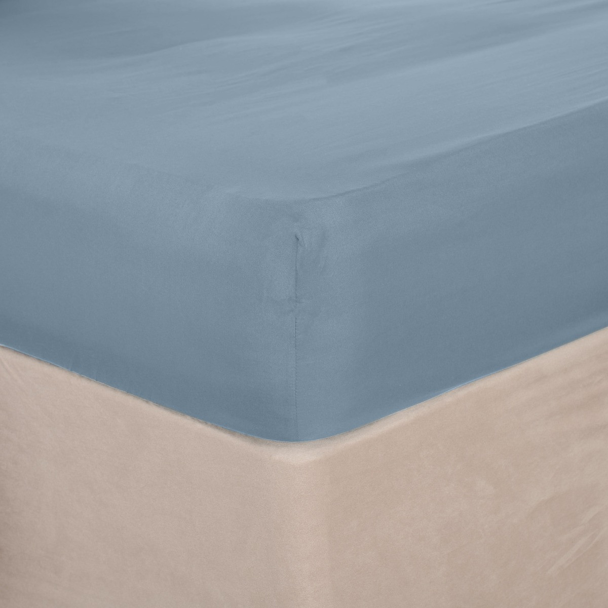 OHS Plain Fitted Bed Sheet, Blue - Superking>