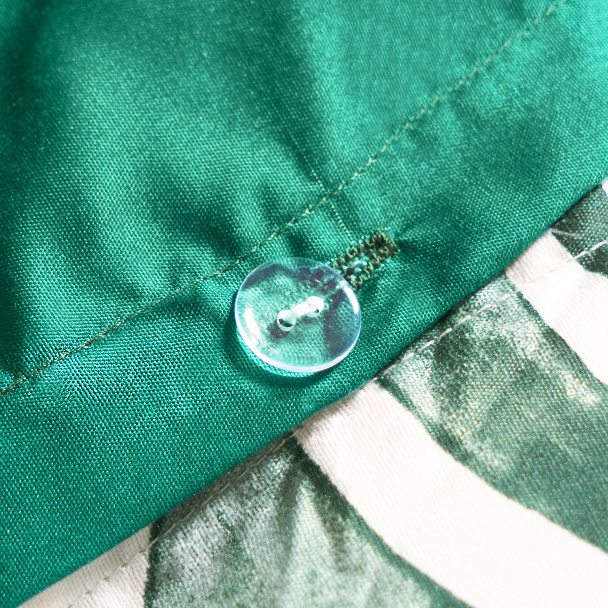 OHS Tropical Leaf Duvet Set, Forest Green - King>