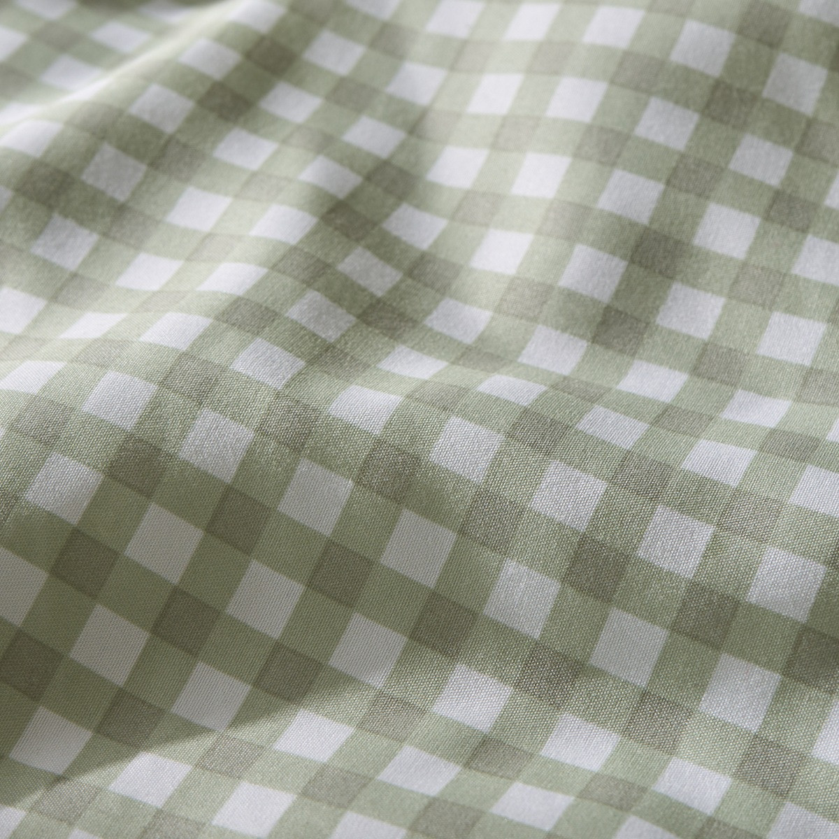 OHS Bee Print Reversible Gingham Duvet Cover Set - Sage>