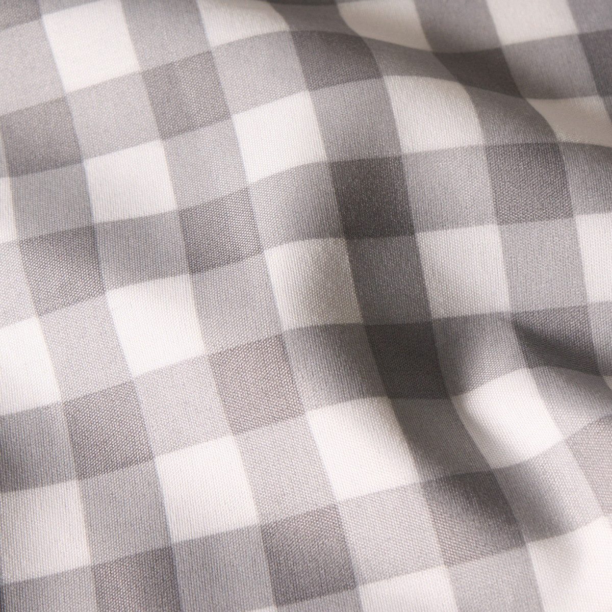 OHS Gingham Duvet Set, Grey - Single>