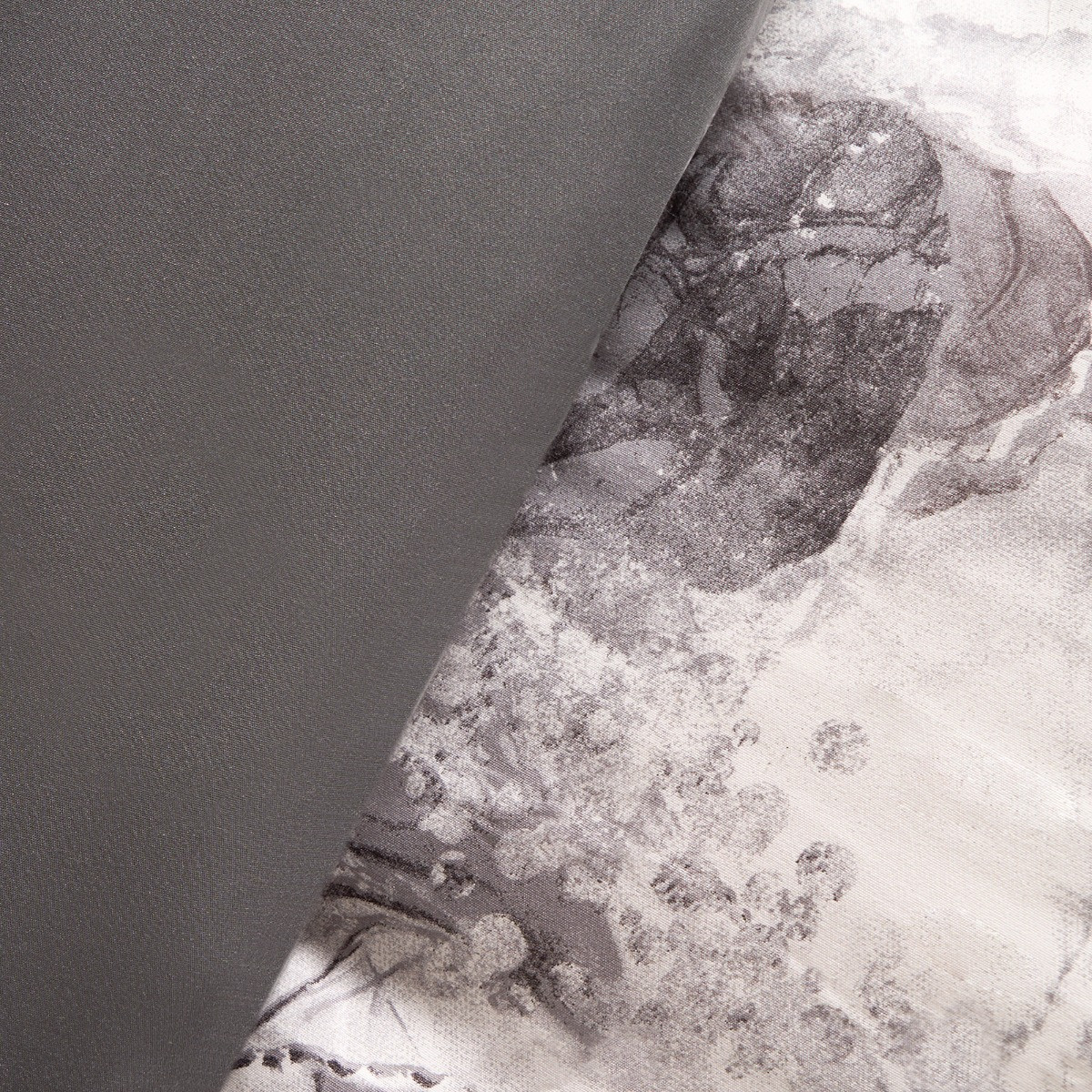 OHS Marble Print Duvet Set, Grey/White - Double>