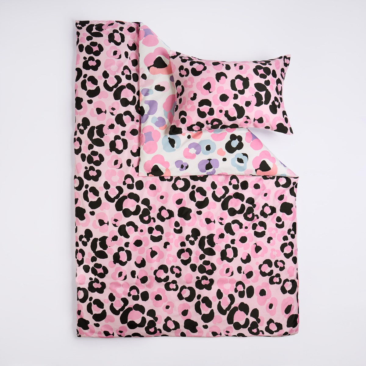 OHS Leopard Print Duvet Cover Set, Multi - Junior>