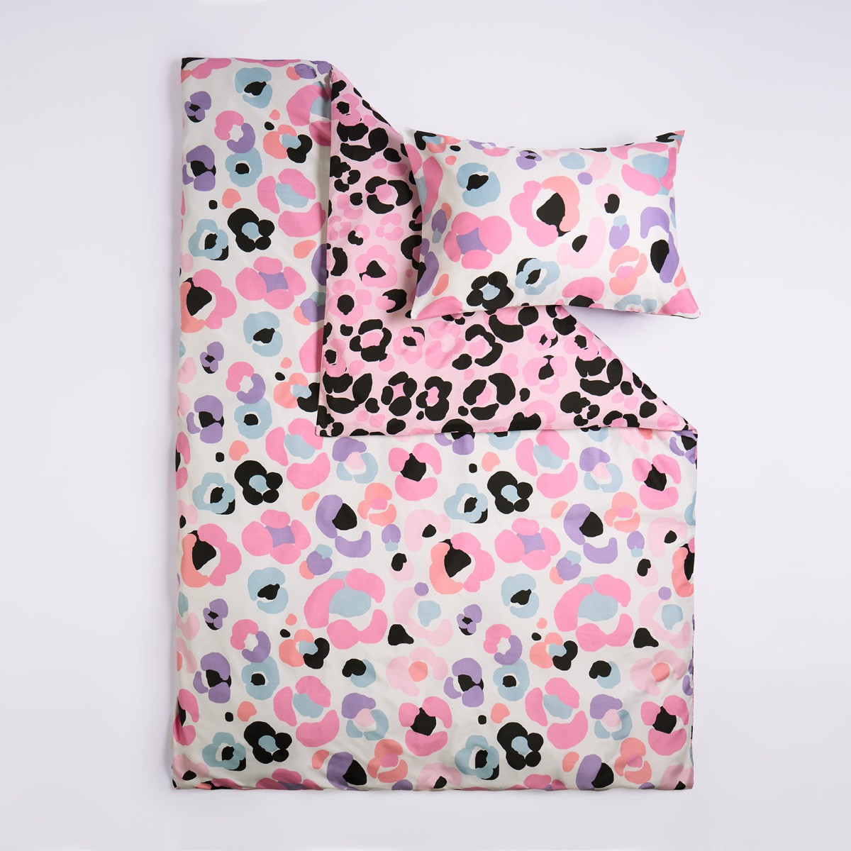 OHS Leopard Print Duvet Cover Set, Multi - Junior>