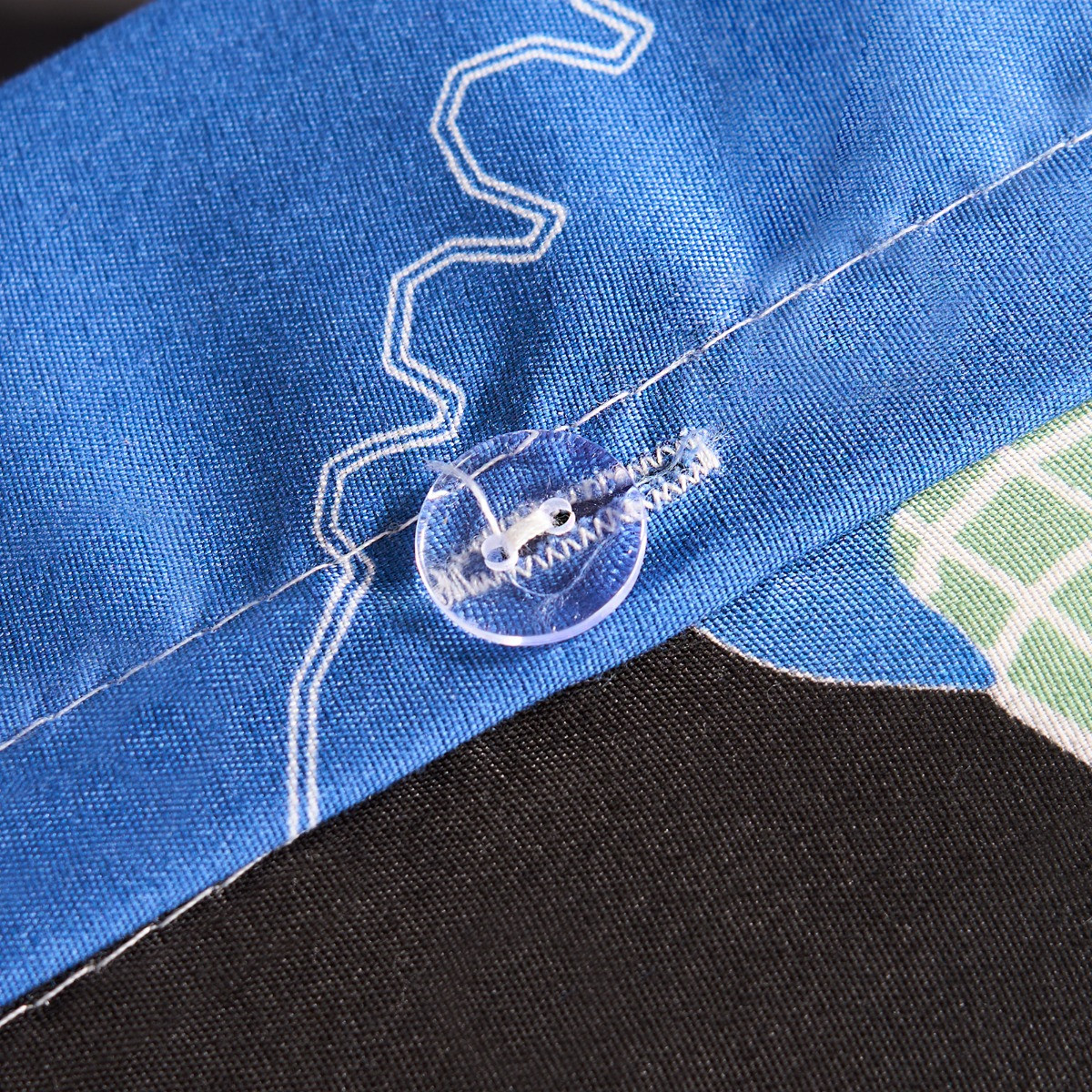 OHS Kids Space Dinosaur Print Reversible Duvet Cover Set - Black/Blue>