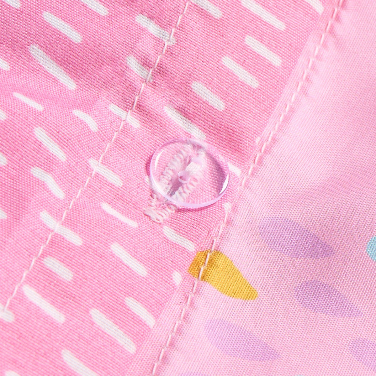 OHS Bright Rainbow Duvet Cover Set, Pink - Single >