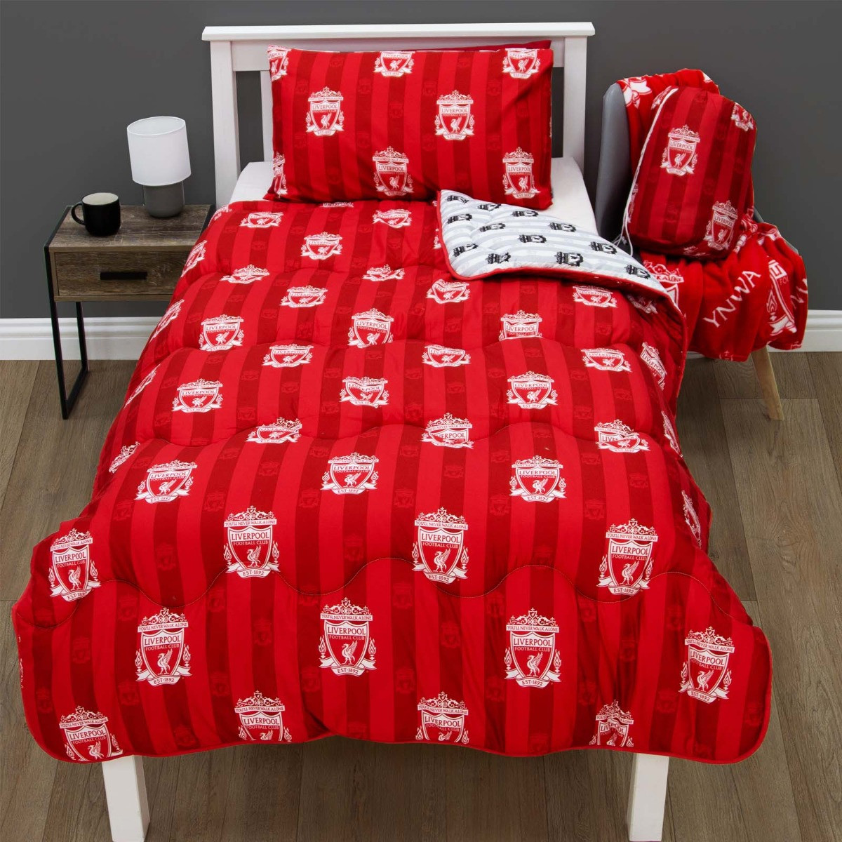 Liverpool Reversible Coverless 10.5 Tog Duvet Red