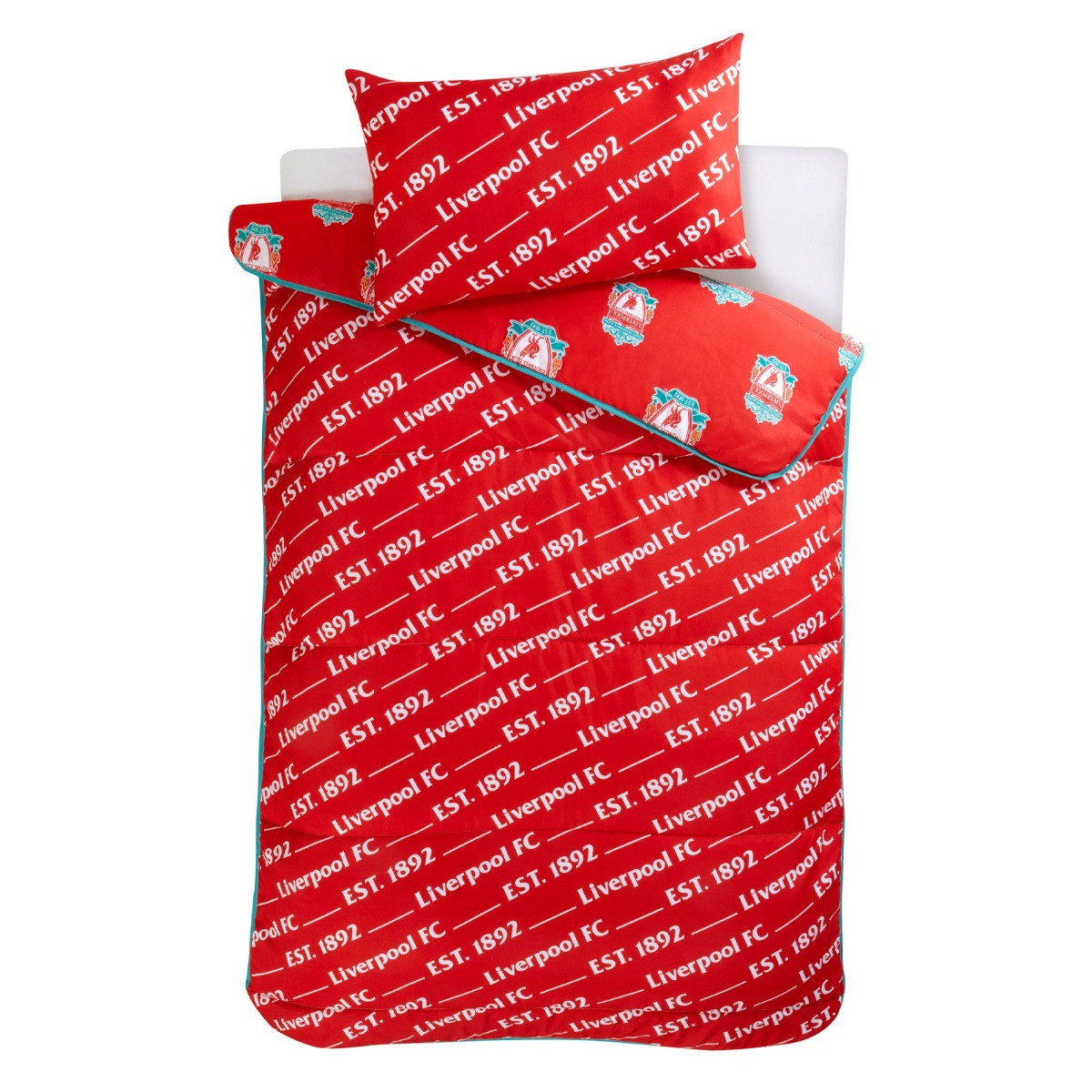 Liverpool Reversible Coverless 4.5 Tog Duvet, Red - Single>