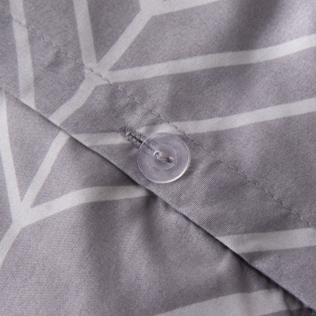 OHS Isaac Geometric Duvet Cover Set, Grey - Double>
