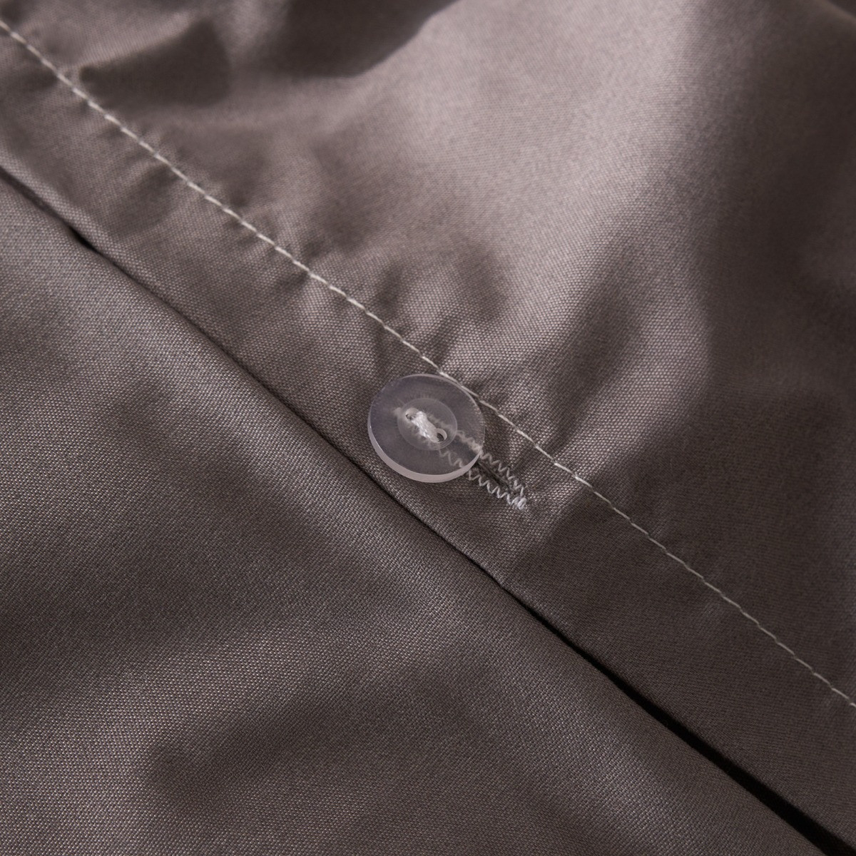 OHS Gingham Block Check Duvet Cover Set, Grey - Double >