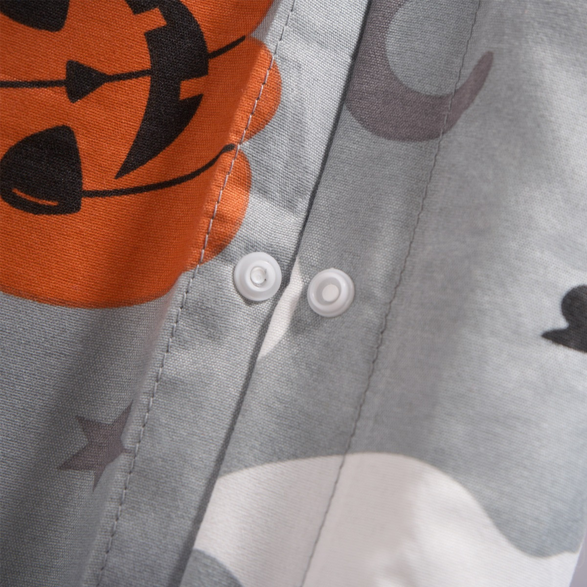 OHS Halloween Duvet Cover Set, Grey - Double>