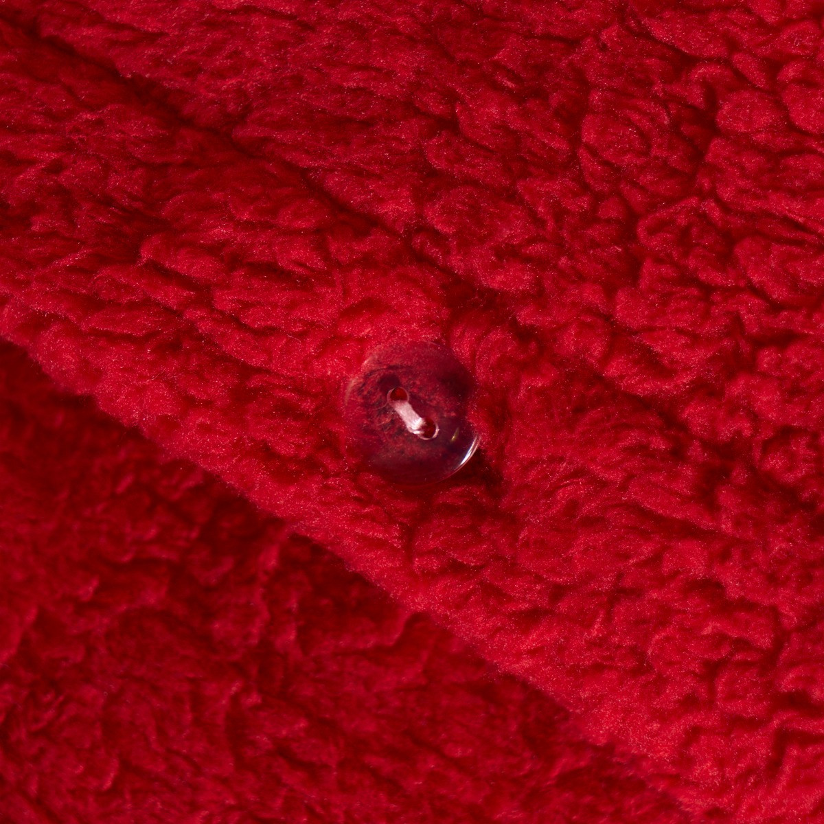 OHS Teddy Fleece Duvet Set, Red - Double>