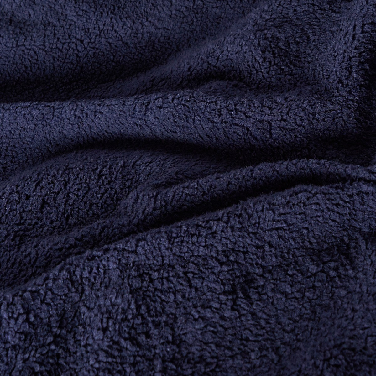 OHS Teddy Fleece Reversible Duvet Cover Set, Navy/Grey - King >