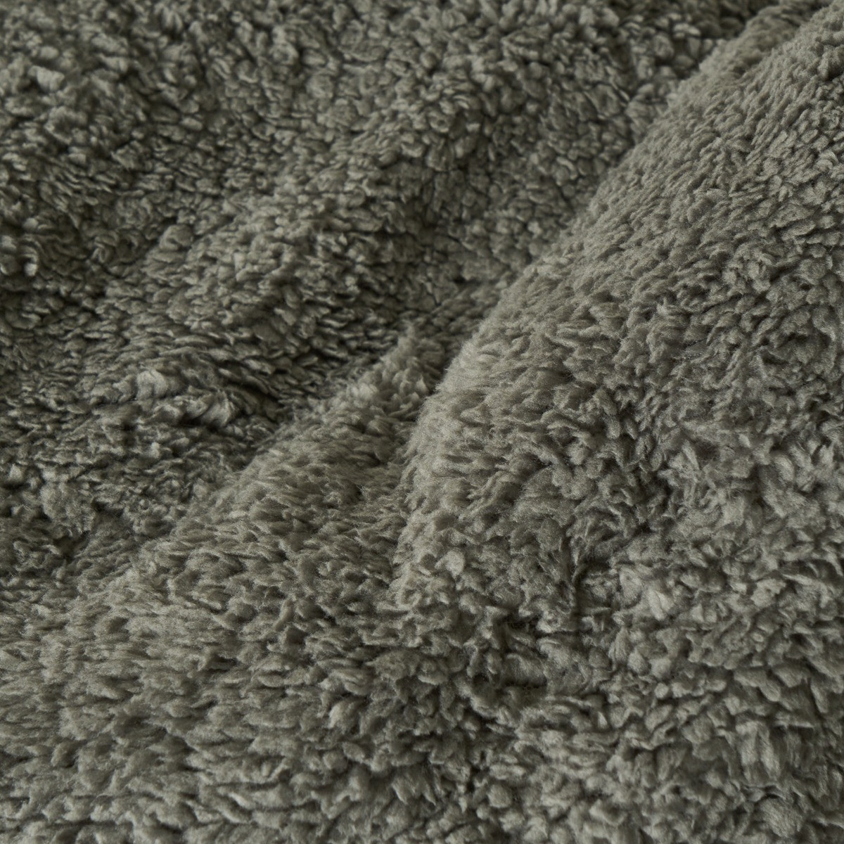 OHS Cable Knit Sherpa Fleece Duvet Cover Set, Grey - King >