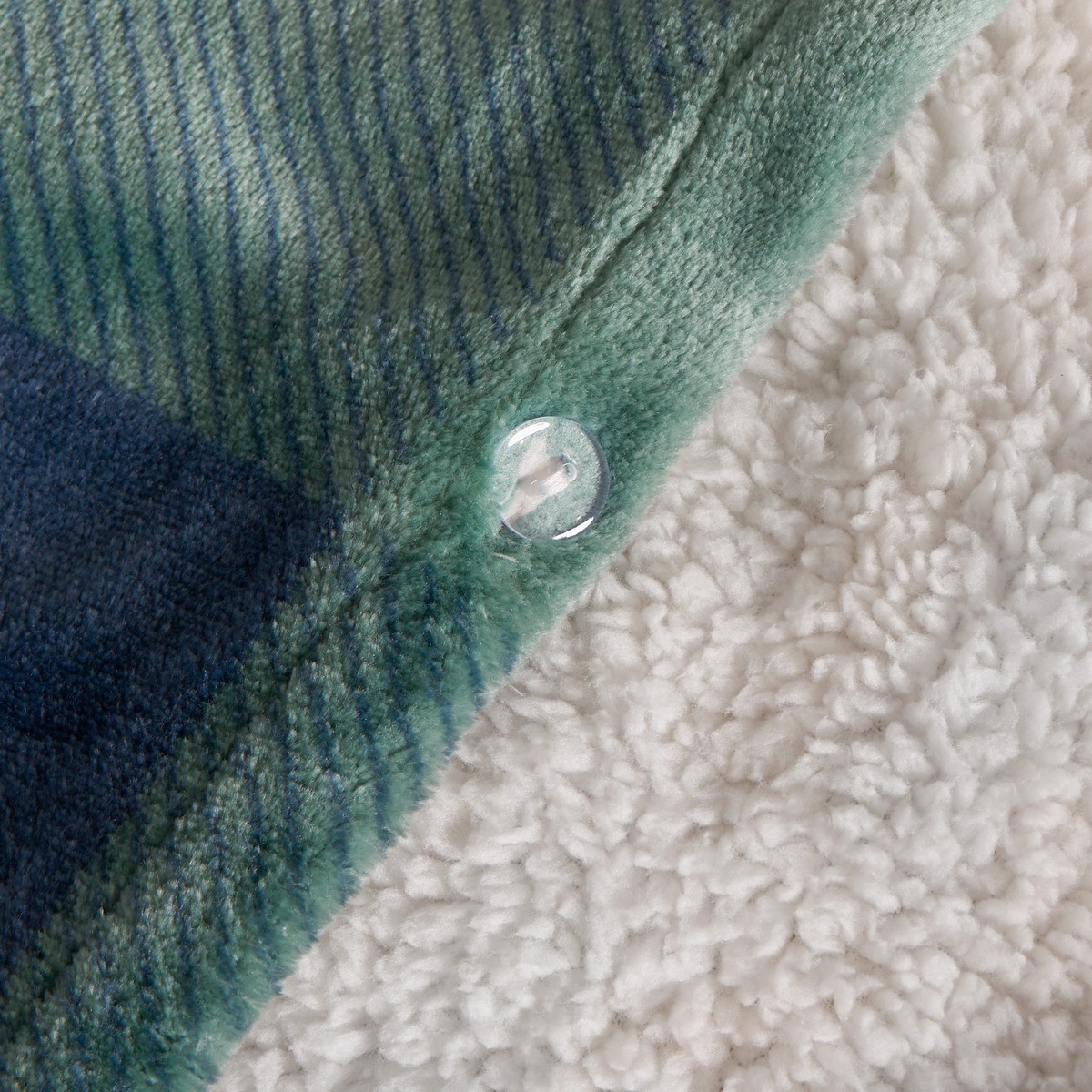 OHS Hudson Check Fleece Duvet Set - Navy/Green>