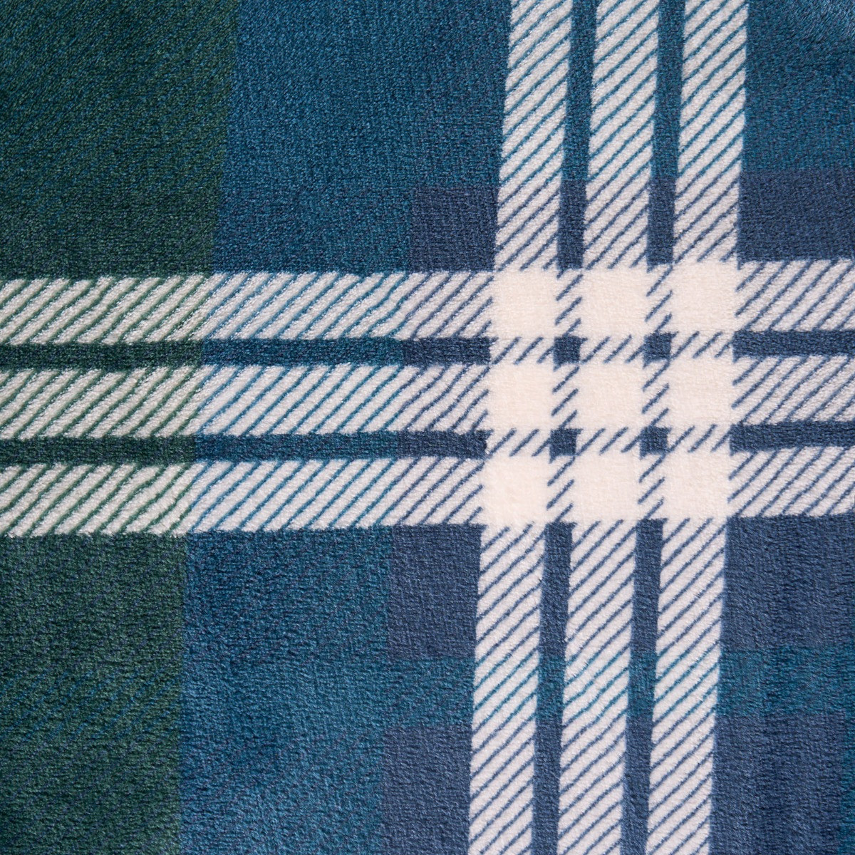 OHS Hudson Check Fleece Duvet Set - Navy/Green>