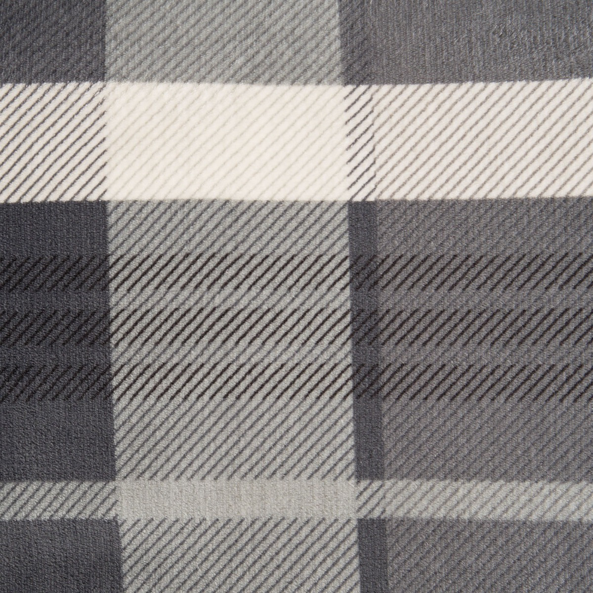 OHS Winsford Check Fleece Duvet Set - Grey>