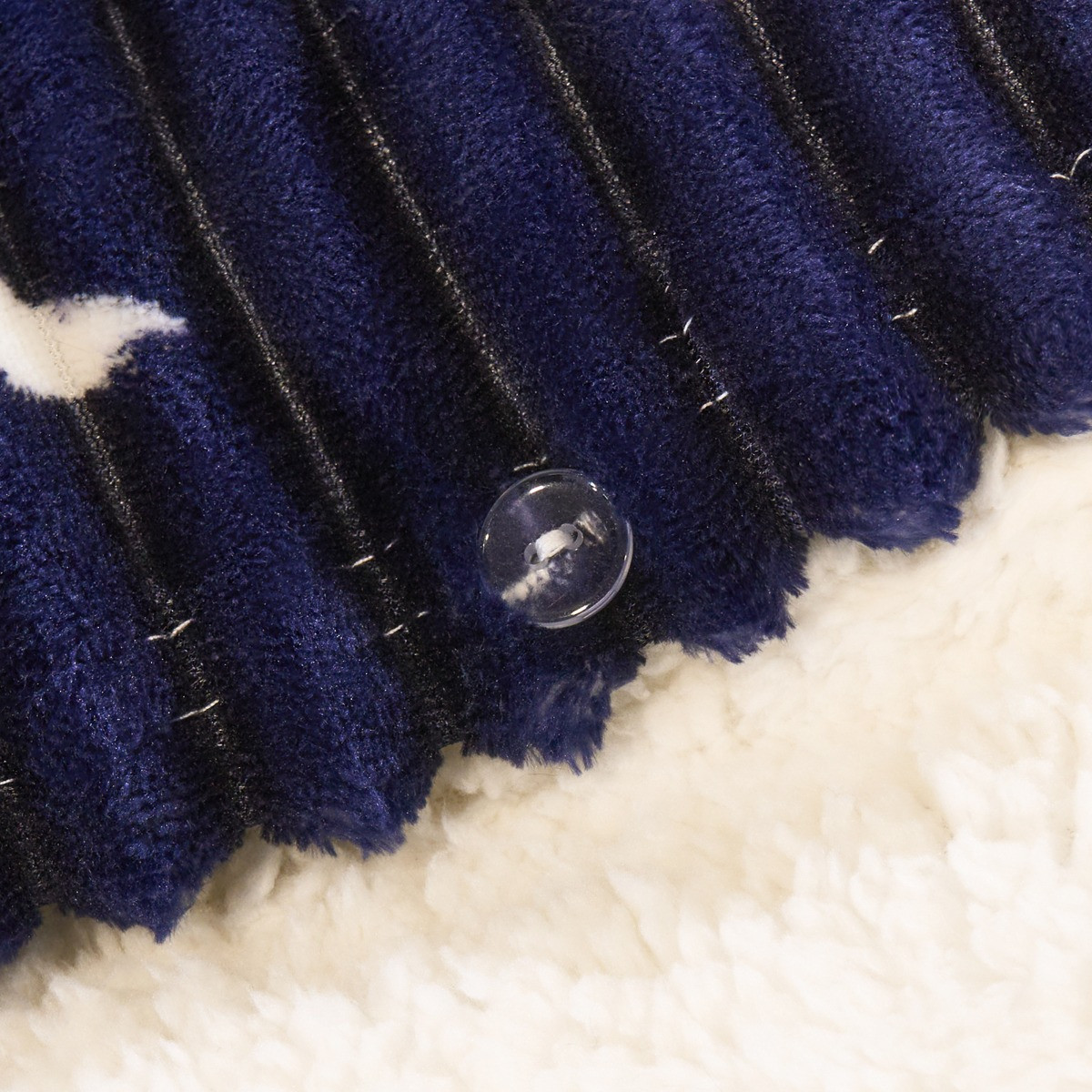 OHS Cosy Stag Ribbed Fleece Duvet Set, Navy - Double >