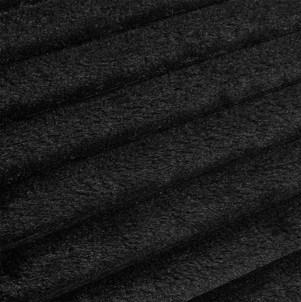 OHS Ribbed Faux Fur Duvet Set, Black - Double >