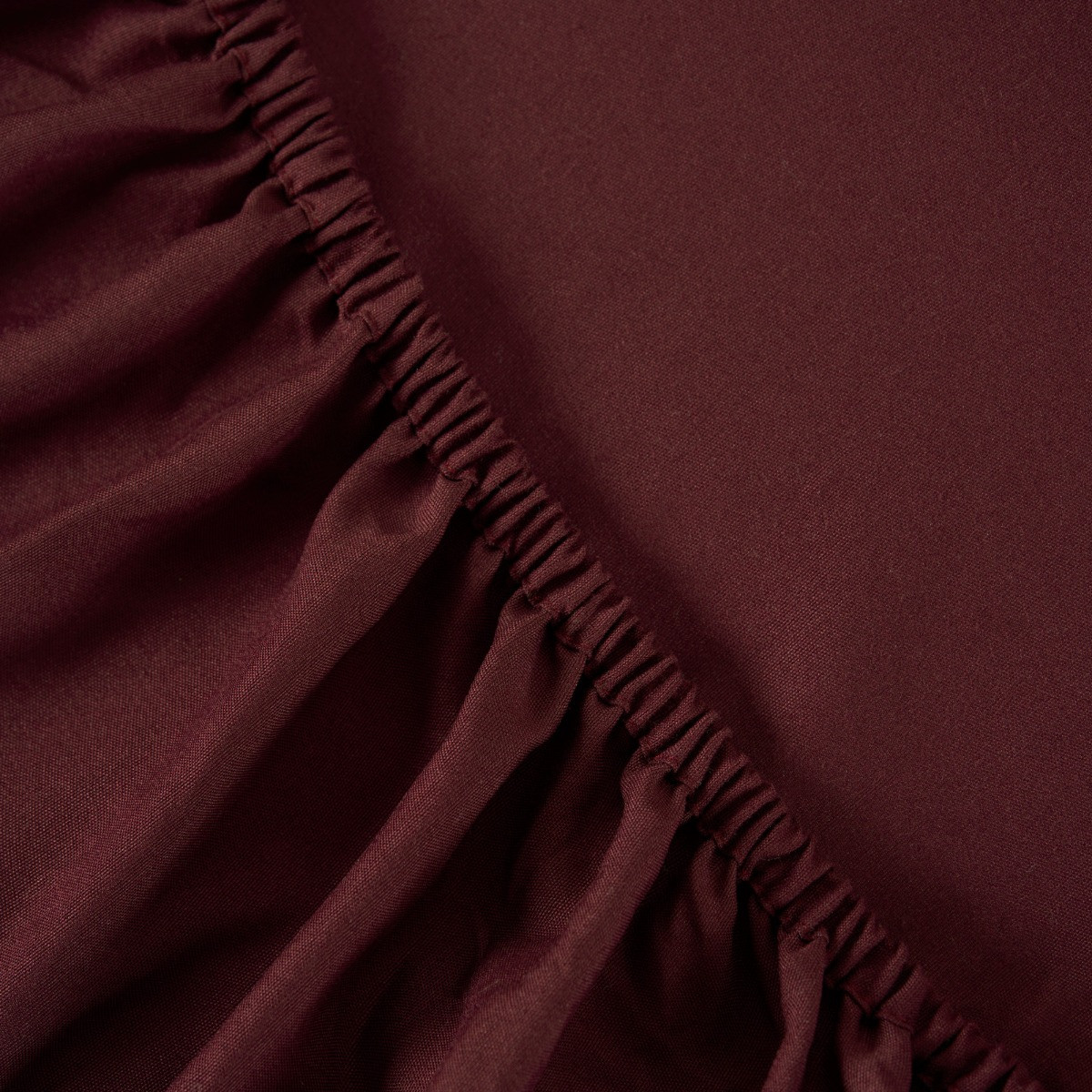 OHS Plain Dyed Fitted Sheet, Burgundy - Single>
