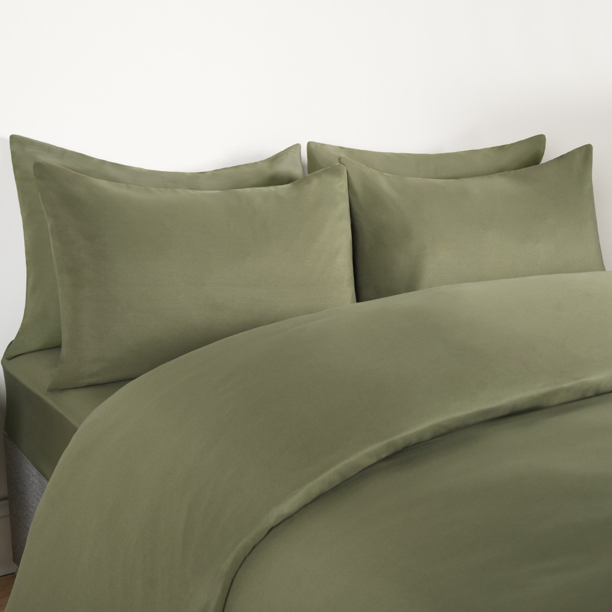 OHS Plain Duvet Cover Set, Woodland Green - King>