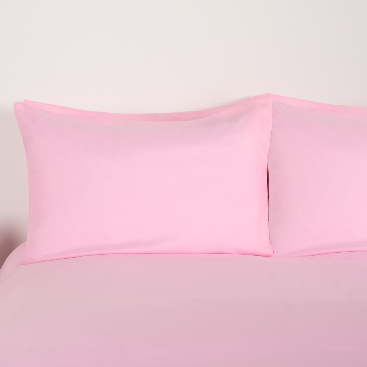 OHS Plain Duvet Cover Set , Pink - Single>