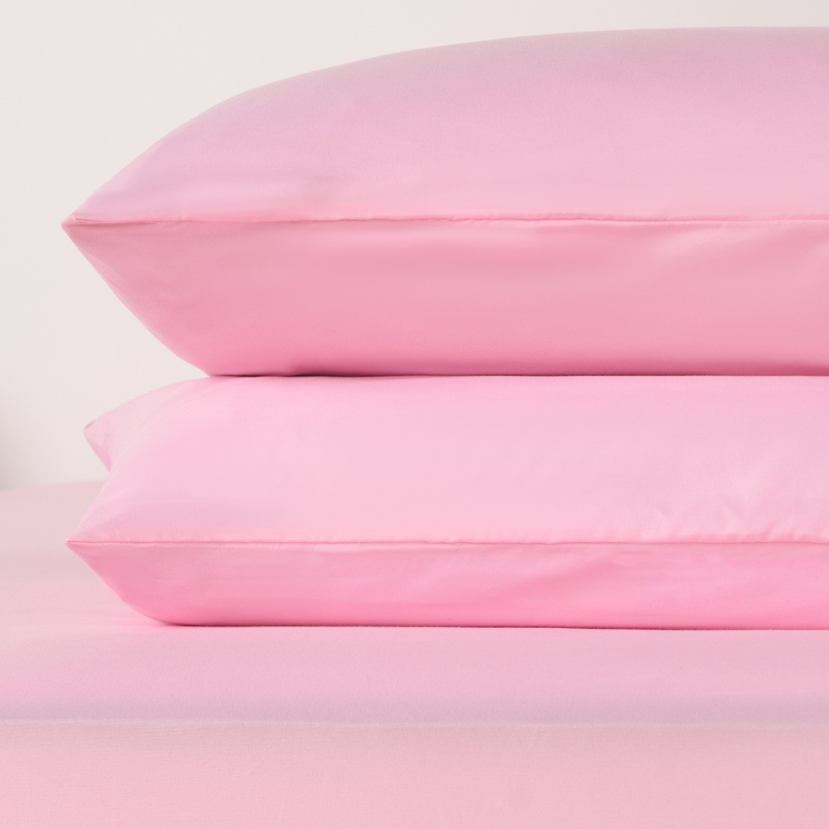 OHS Plain Duvet Cover Set , Pink - Single>