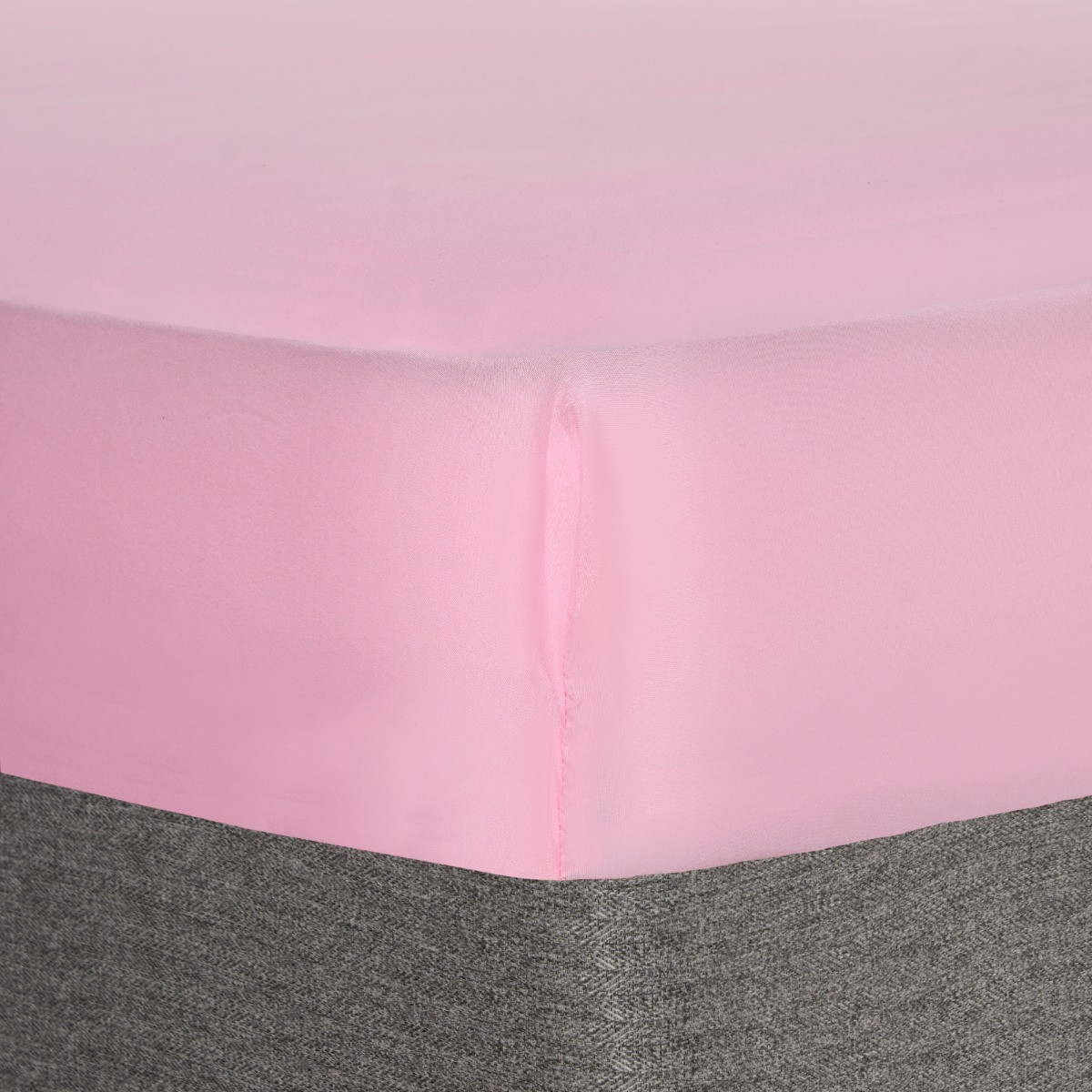 OHS Plain Dyed Fitted Sheet, Pink - Single>