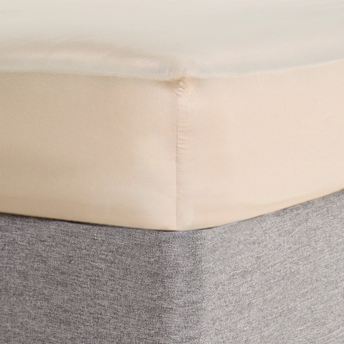 OHS Plain Dyed Fitted Sheet, Stone - King>